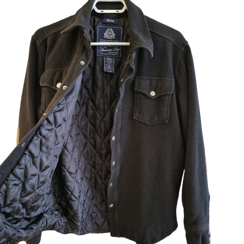 American Rag Quilted Elbow Patch Jacket Size M - Picture 3 of 8